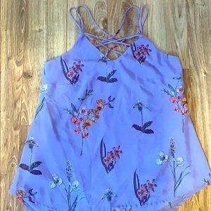 Criss-cross floral cami